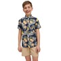JACK AND JONES Jongens Aloha Floral Overhemden met korte mouwen Marineblauw
