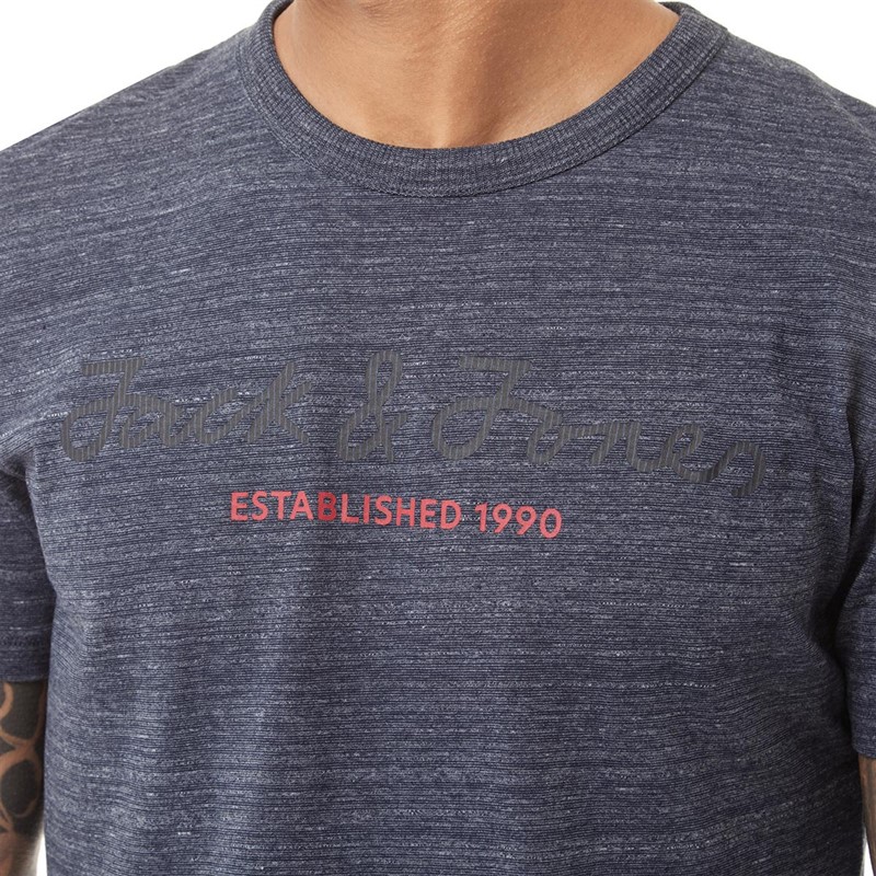 JACK AND JONES Mens Berg Upscaled Crew Neck T-Shirt Navy Blazer