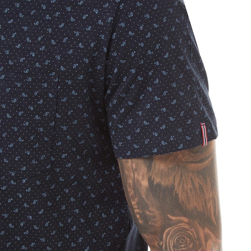 JACK AND JONES Heren Jack Detail O-Neck T-shirts Marineblauw