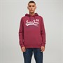 JACK AND JONES Sweats à Capuche Logo Homme Bordeaux Délavé