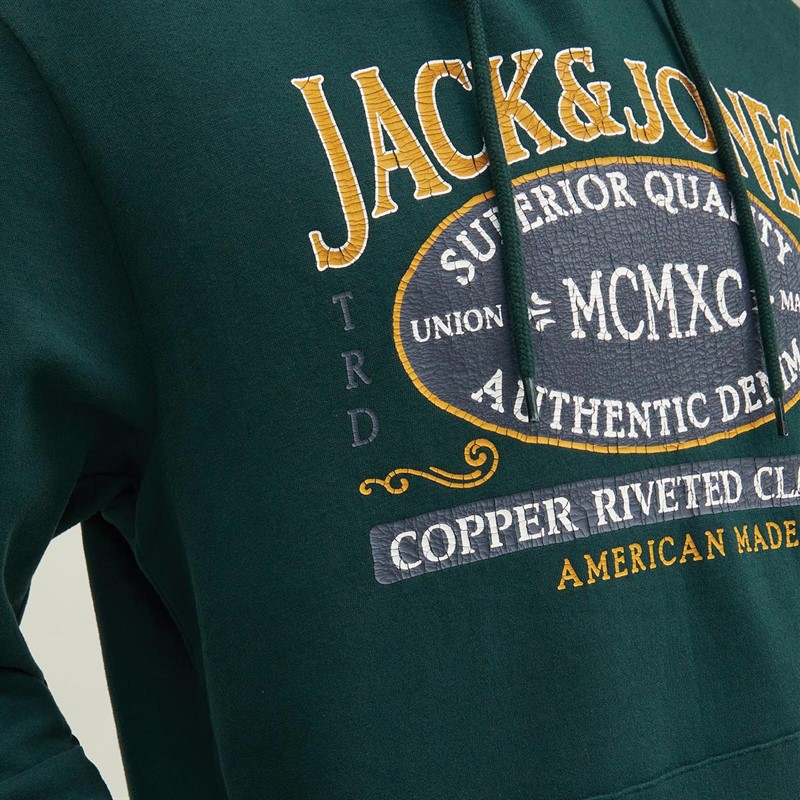 JACK AND JONES Sweats à Capuche Homme Vert Bouteille