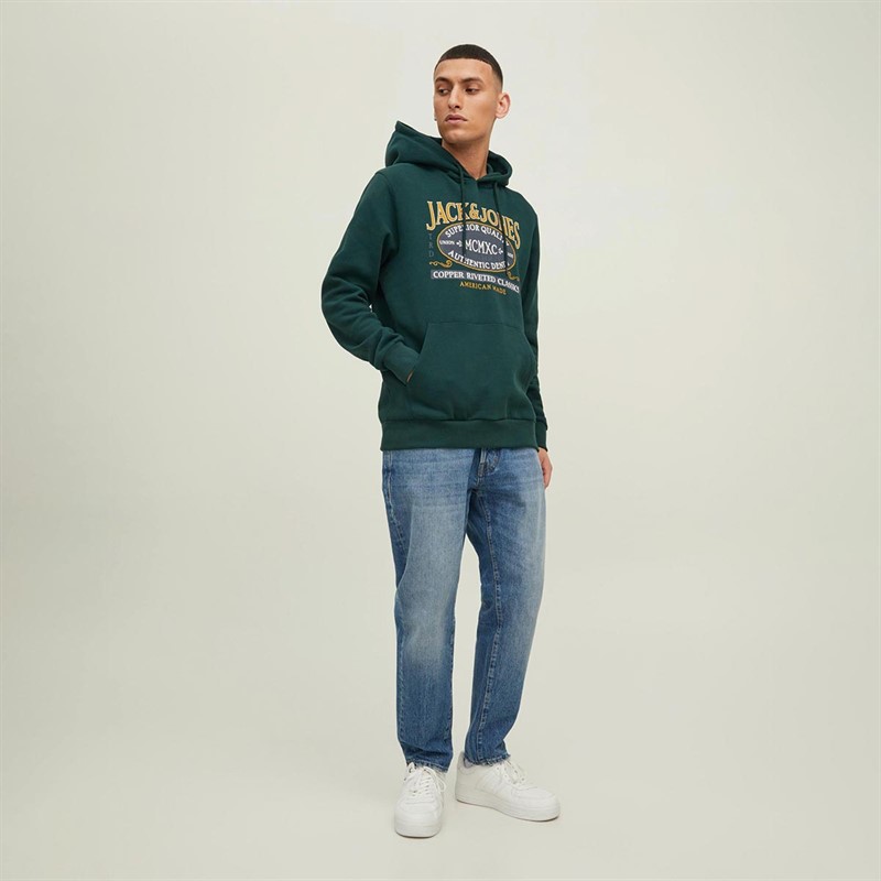JACK AND JONES Sweats à Capuche Homme Vert Bouteille