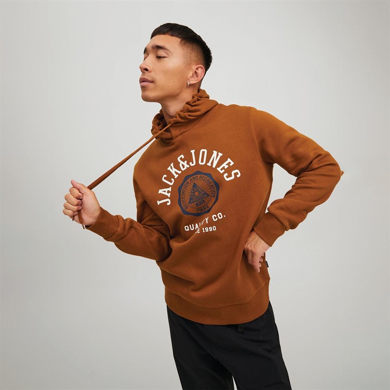 JACK AND JONES Herre Logo Hættetrøjer Orange-Brun