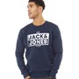 JACK AND JONES Mens Kim Crew Neck Sweatshirt Navy Blazer