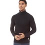 JACK AND JONES Mens Pannel Roll Neck Jumper Navy Blazer