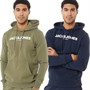 JACK AND JONES Mens Bank Two Pack Hoodies Navy Blazer/Dusty Olive