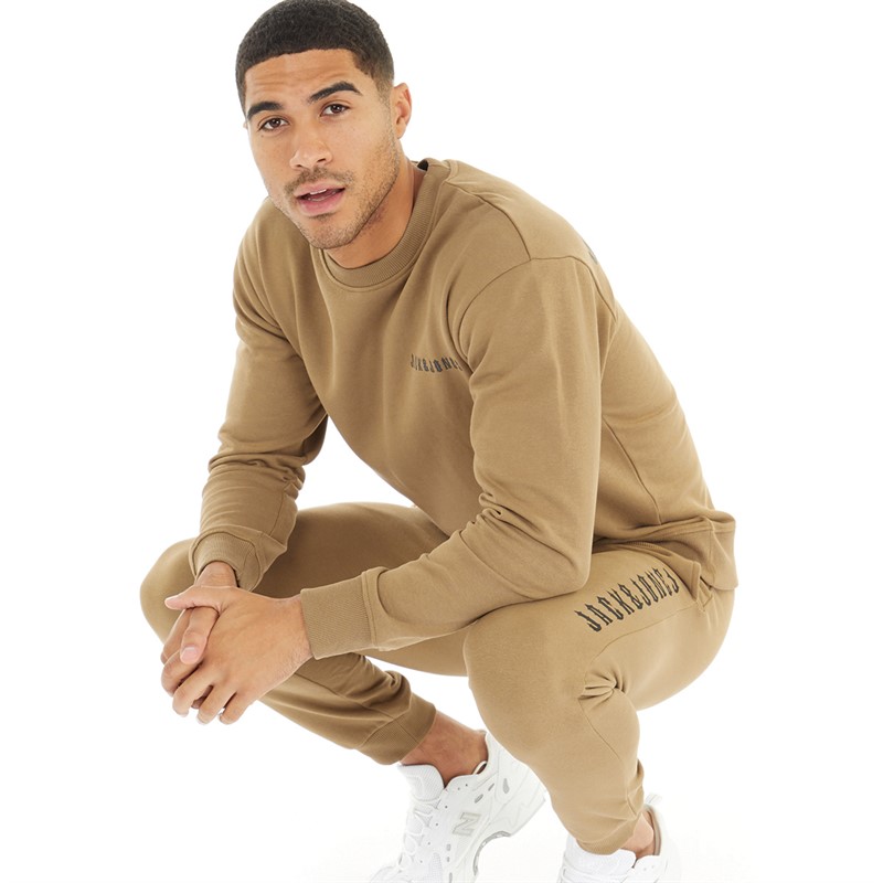 JACK AND JONES Heren Muta Joggingbroek Lichtbruin