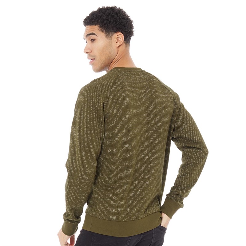 JACK AND JONES Mens Hide Crew Neck Sweatshirt Forest Night