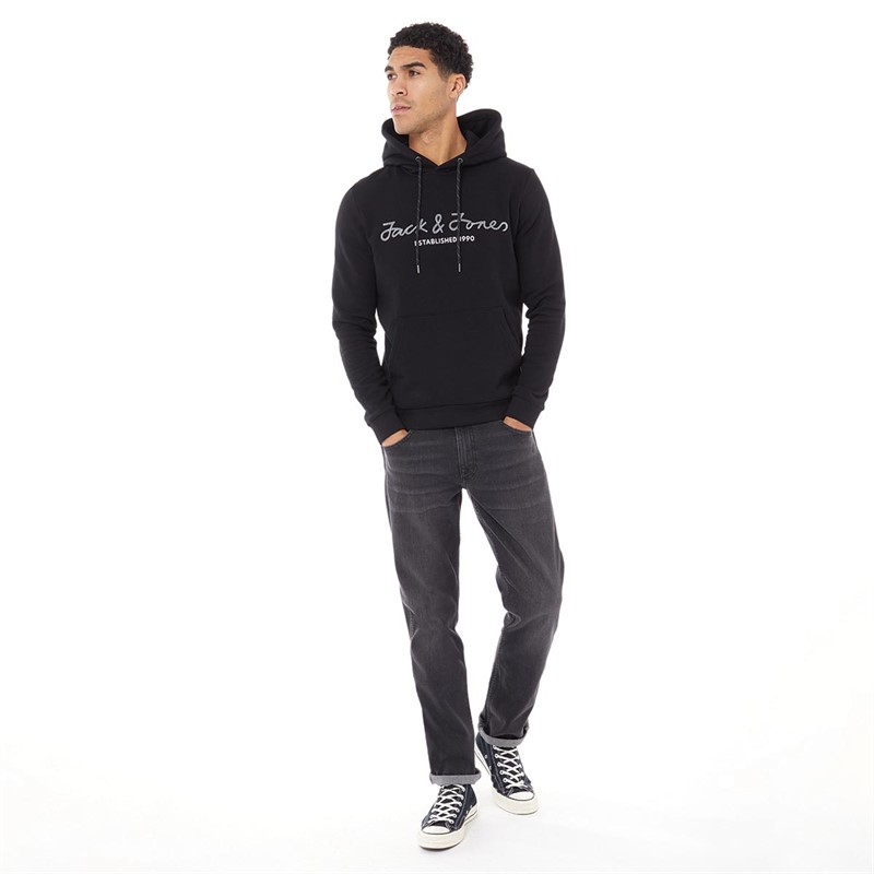 JACK AND JONES Mens Berg Hoodie Black