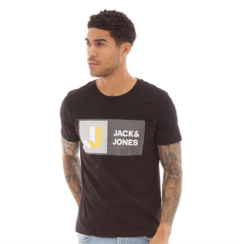 JACK AND JONES Mens Logan T-Shirt Black
