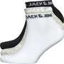 JACK AND JONES Mens Logo Three Pack Trainer Socks White/Light Grey Melange/Black