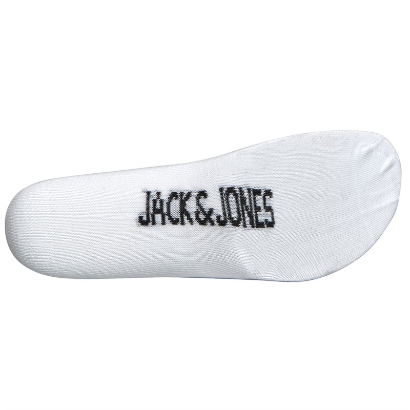 JACK AND JONES Mens Logo Three Pack Trainer Socks White