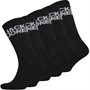 JACK AND JONES Mens Logo Basic Five Pack Crew Socks Black
