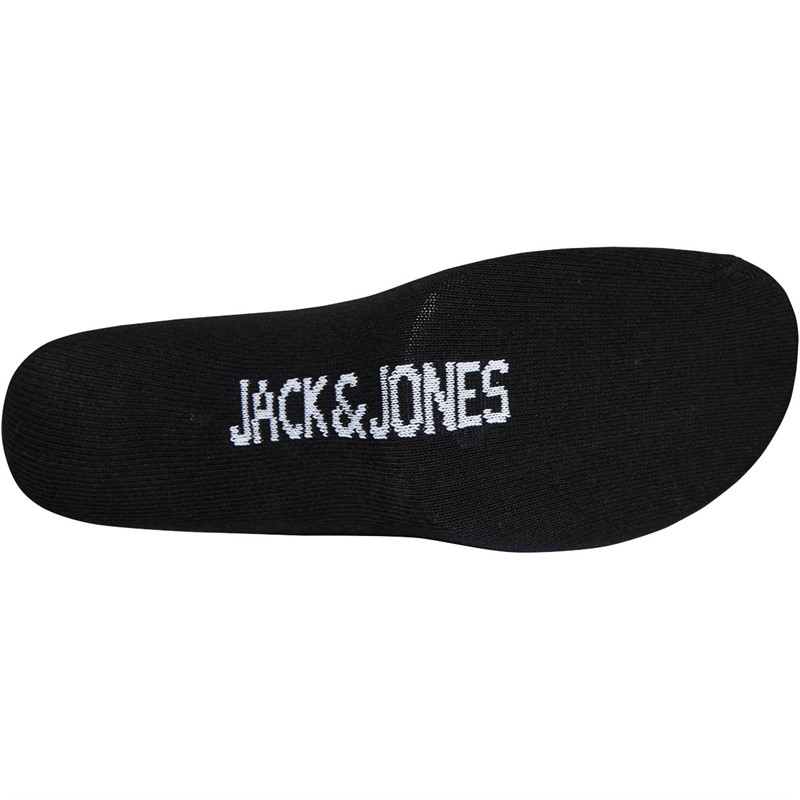 JACK AND JONES Mens Logo Basic Five Pack Crew Socks Black