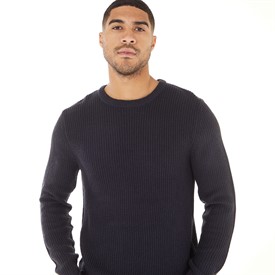 JACK AND JONES Herren Strickpullover Rundhals Navy Blazer