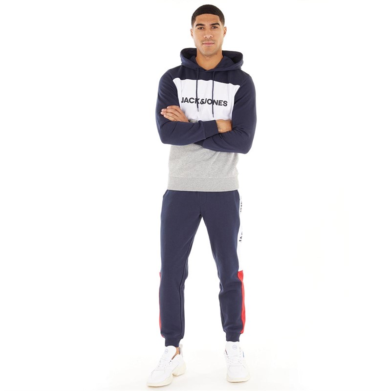 JACK AND JONES Heren Logo Blocking Joggingbroek Marineblauw