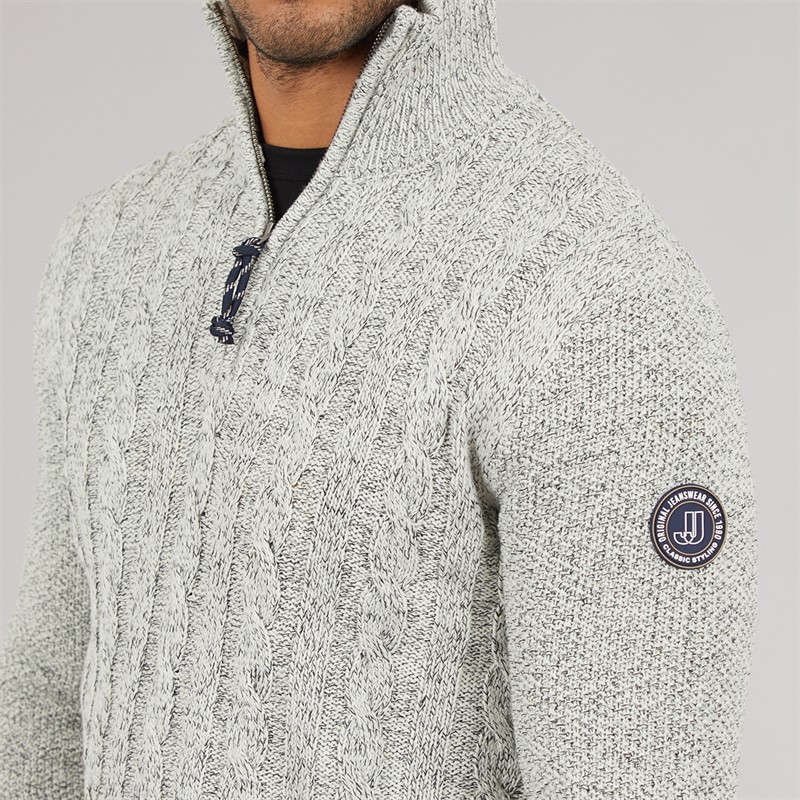 JACK & JONES Mens Shane Knit Jumper Silver Birch