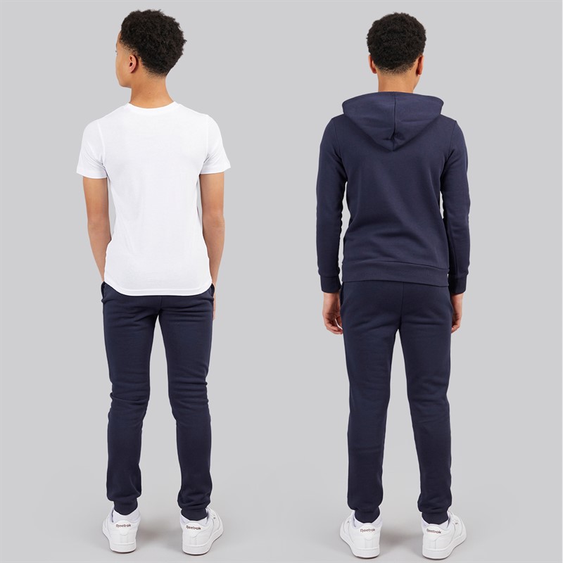 JACK & JONES Junior Jwhnew Struktur Tre Pak Træningsdragt Og T-shirt Sæt Navy Blazer