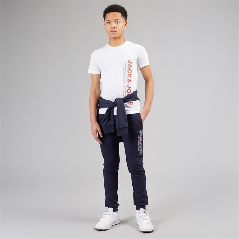 JACK & JONES Junior Jwhnew Struktur Tre Pak Træningsdragt Og T-shirt Sæt Navy Blazer