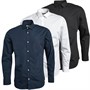 JACK & JONES Herren Joseph Drei Pack Langarm Hemden Marine/Weiß/Schwarz