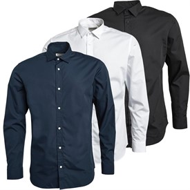 JACK JONES Heren Joseph Drie-pack Langarm Shirts Navy/Wit/Zwart