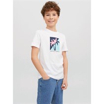 JACK AND JONES Boys Tulum Logo T-Shirt Bright White