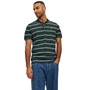 JACK AND JONES Heren Bluwin Stripe Polo’s met korte mouwen Donkergroen