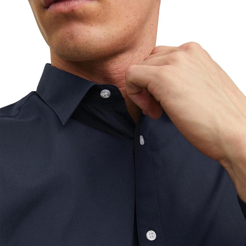 JACK AND JONES Heren Joe Overhemden met lange mouwen Donker Marineblauw