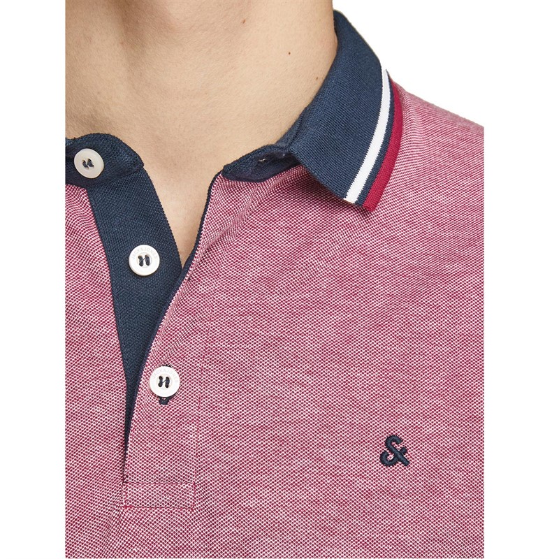 JACK AND JONES Heren Paulos Polo’s met korte mouwen Gemeleerd Rood