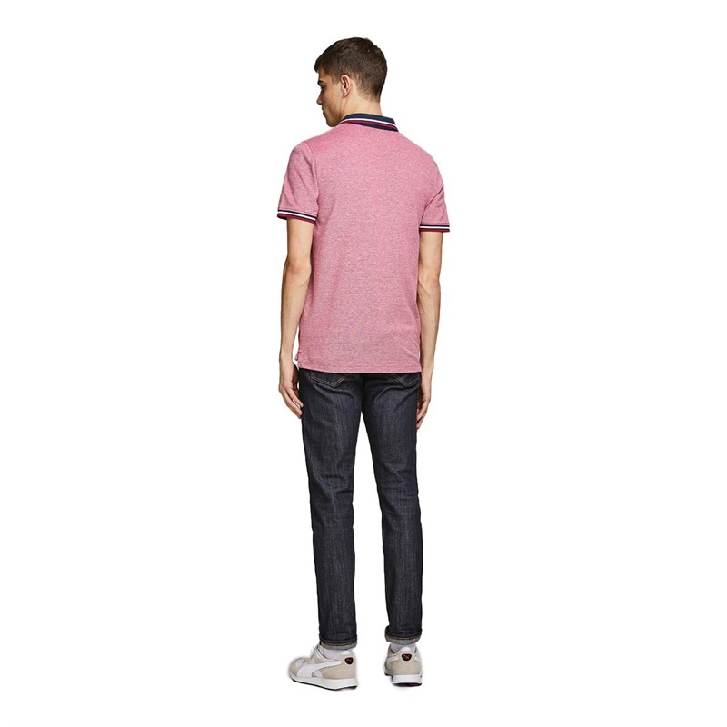 JACK AND JONES Heren Paulos Polo’s met korte mouwen Gemeleerd Rood