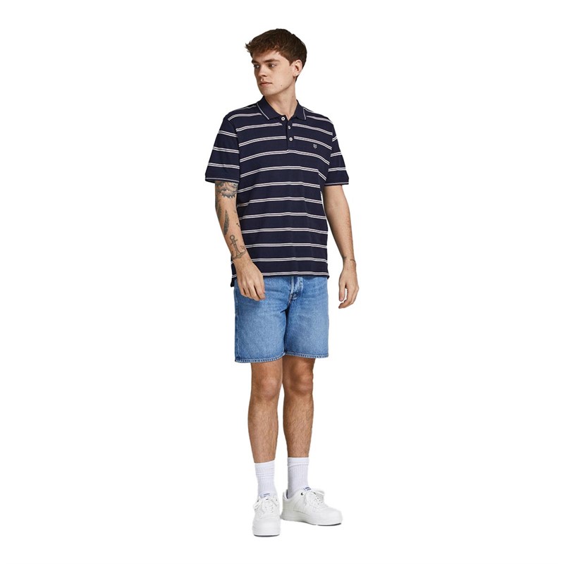 JACK AND JONES Heren Joe Polo’s met korte mouwen Donker Marineblauw