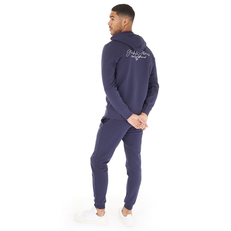JACK AND JONES Mens Scripted Tracksuit Navy Blazer