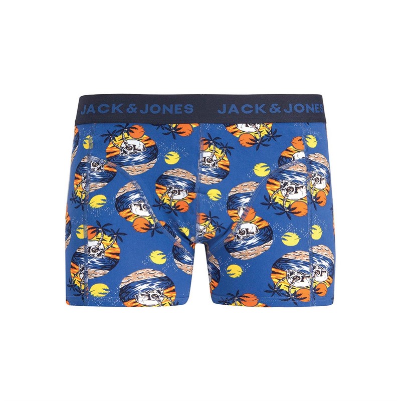JACK AND JONES Herre Skull Trunks Boxer shorts Blå