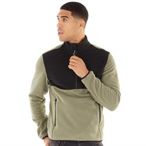 JACK AND JONES Mens Flame Half Zip Fleece Dusty Olive