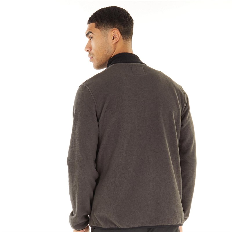 JACK AND JONES Mens Flame Full Zip Fleece Asphalt