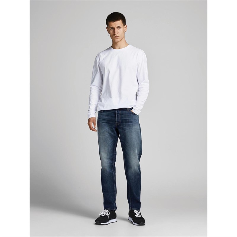 JACK AND JONES Heren Mike 711 Tapered jeans Middelblauw