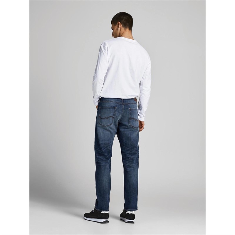 JACK AND JONES Heren Mike 711 Tapered jeans Middelblauw