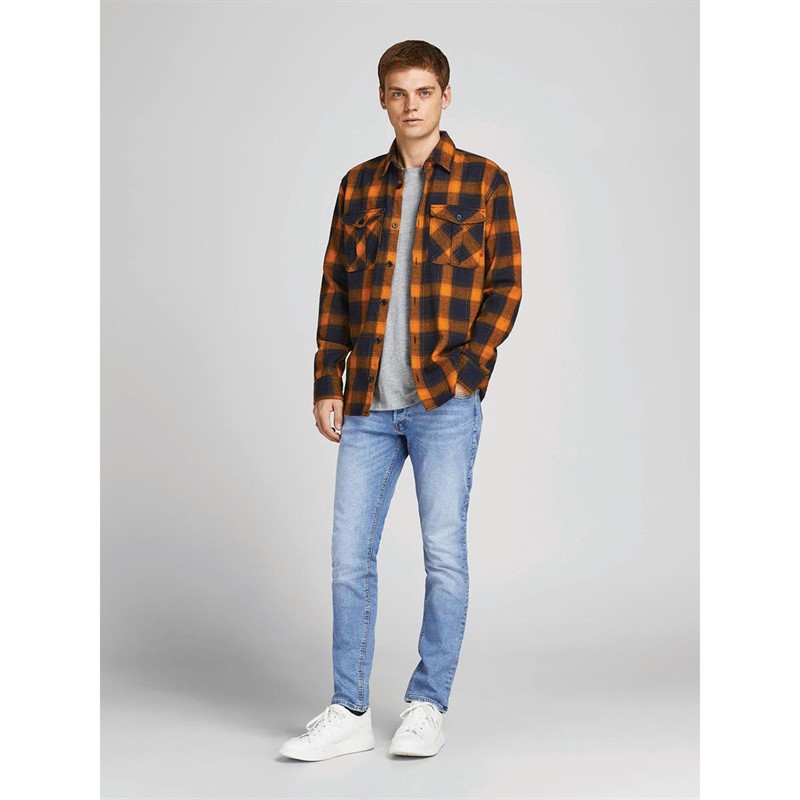JACK AND JONES Heren Glenn 030 Slim fit jeans Vervaagd Middelblauw