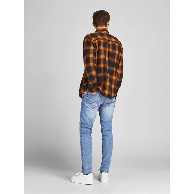 JACK AND JONES Heren Glenn 030 Slim fit jeans Vervaagd Middelblauw