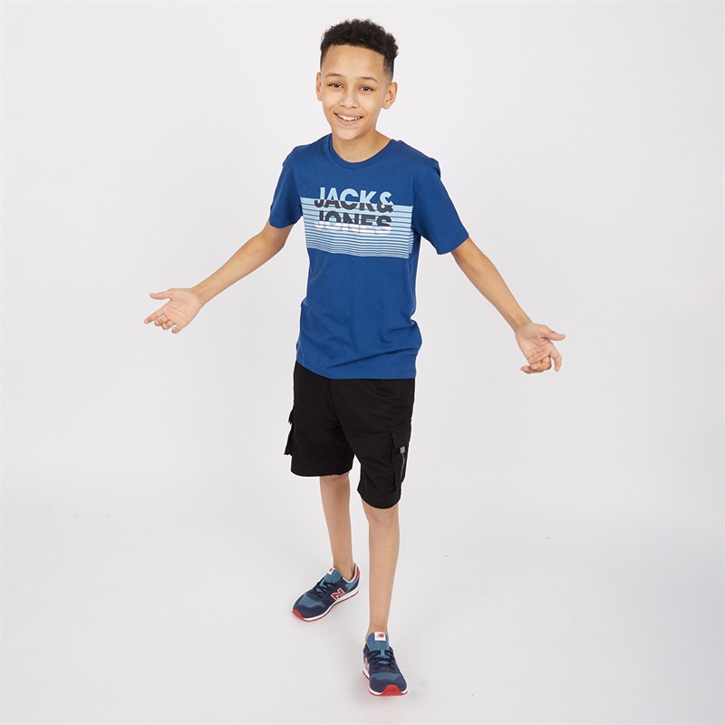 JACK AND JONES Boys Darius T-Shirt Navy Peony