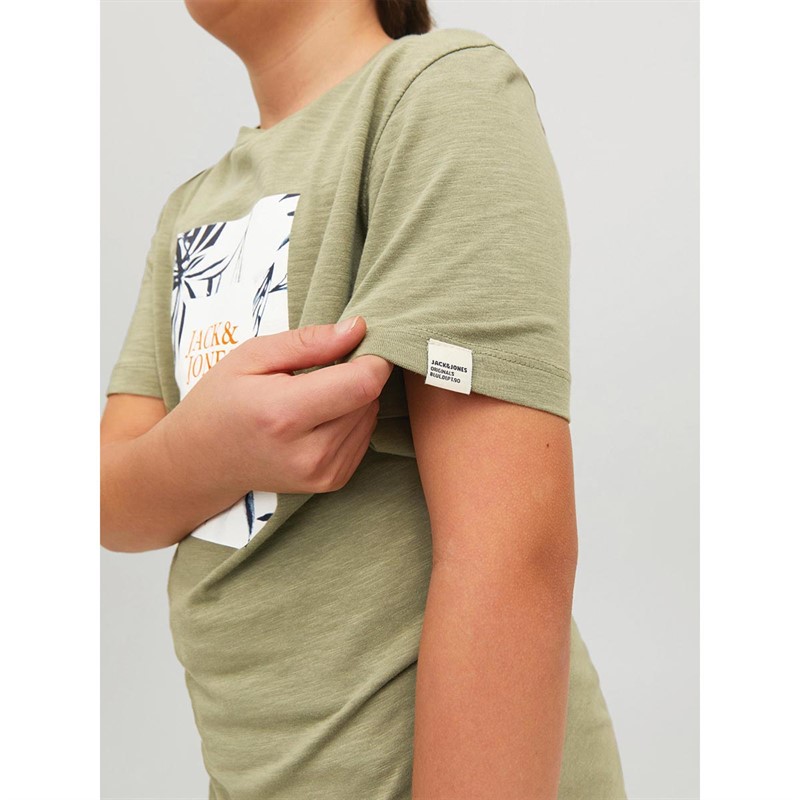 JACK AND JONES Drenge T-shirts Lys Khaki