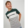 JACK AND JONES Boys Logo Blocking T-Shirt Pine Grove