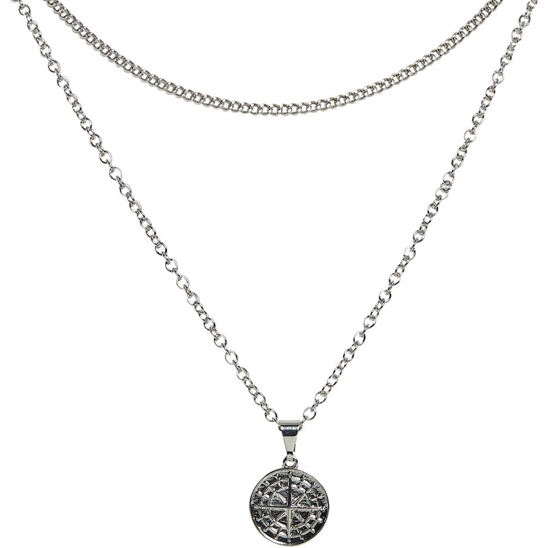 JACK AND JONES Mens Ronda Necklace Two Pack Silver Colour