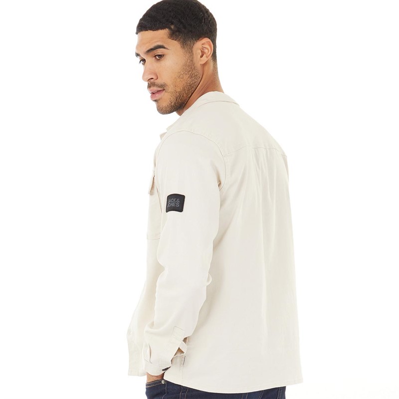 JACK AND JONES Mens Ben Classic Overshirt Moonbeam