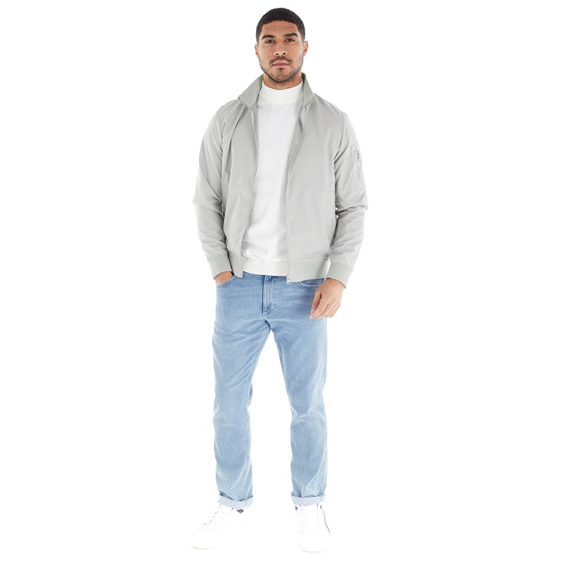 JACK AND JONES Mens Mash Harrington Jacket Ghost Grey