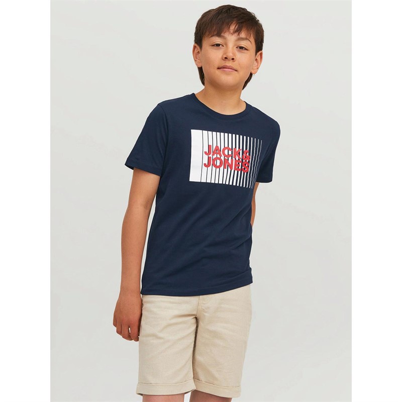 JACK AND JONES T-Shirts Corp Logo Garçon Bleu Marine