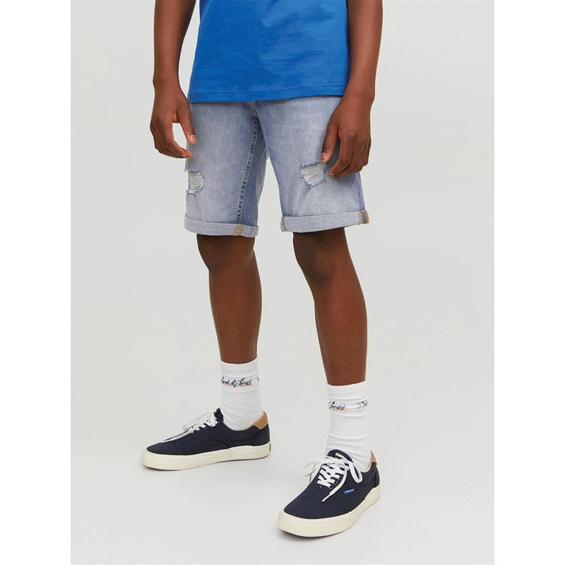JACK AND JONES Short en jean Rick Original Garçon Bleu Clair