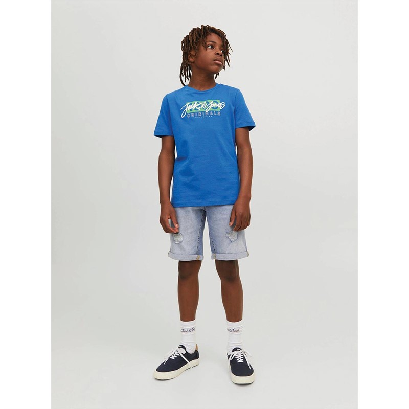 JACK AND JONES Short en jean Rick Original Garçon Bleu Clair