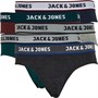 JACK AND JONES Mens Solid Five Pack Briefs Port Royale/Sea Moss/Light Grey Marl/Dark Grey Marl/Navy Blazer
