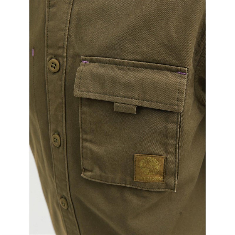 JACK AND JONES Chłopięce Dust Koszule z Długim Rękawem Khaki